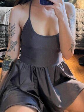 American Apparel grey halter neck silver disco mini summer dress Size XS